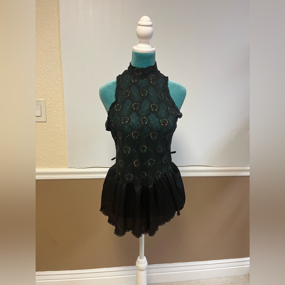 Vintage Sears Black Lace Floral Romper Teddy – Size L Snap Bottom & Keyhole Back - Picture 2 of 7